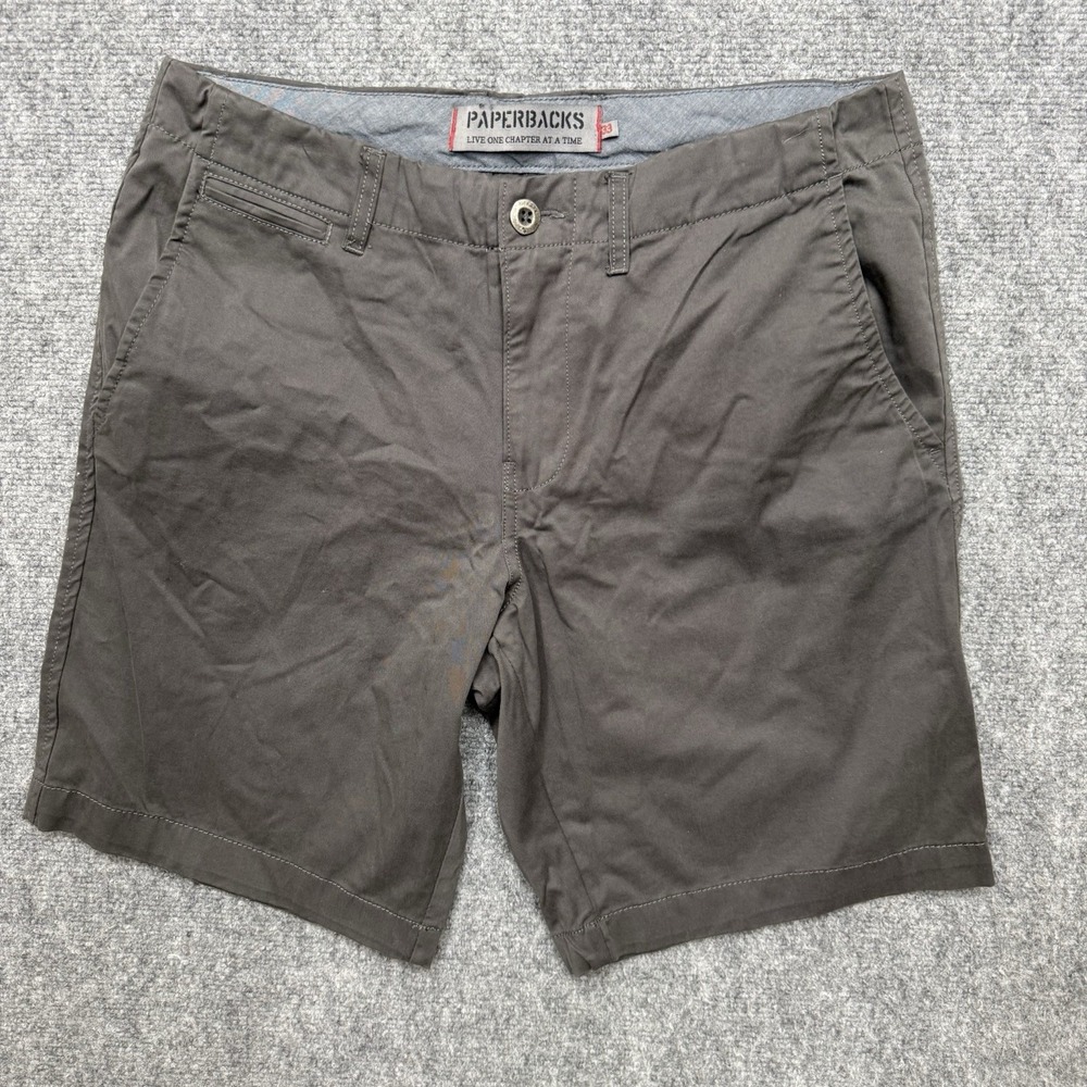 Paperbacks Chino Shorts gray men's size 33 33x9 hiking outdoor camping